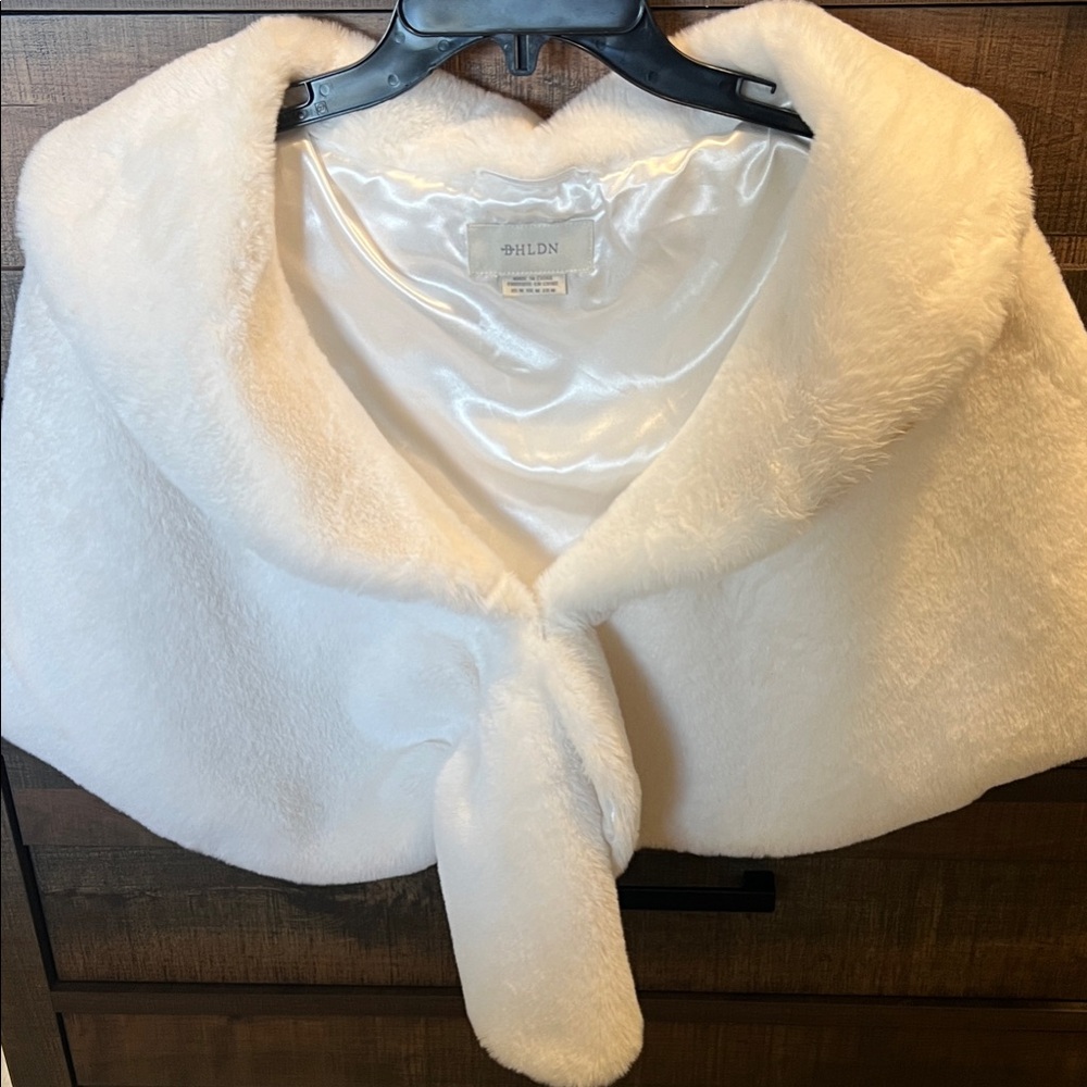 BHLDN Maxime satin-lined faux Fur Wrap